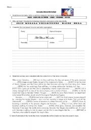 English Worksheet: Hercules Movie Worksheet