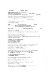 English Worksheet: IM YOURS - SONG ACTIVITY