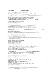 English worksheet: IM YOURS - SONG ACTIVITY