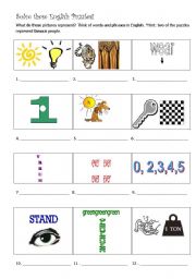 English Worksheet: English Picture Puzzles