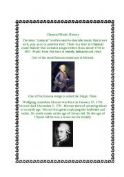 English worksheet: Classical Music History