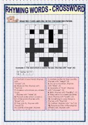 RHYMING WORDS - CROSSWORD