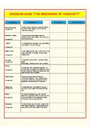 English Worksheet: SPEAKING GAME  