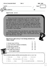 FINAL TEST: FIRST YEAR DIVERSIFICATION PROGRAMME B&W