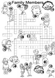 English Worksheet: FAMILY MEMBERS CRISS - CROSS PUZZLE