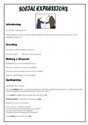 English Worksheet: Social phrases and expressions ( 2 PAGES )