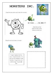 English Worksheet: Movie Session:  Monsters Inc