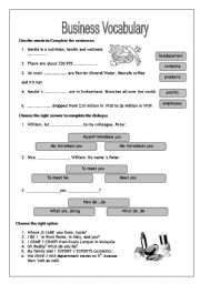 English Worksheet: Business Vocabulary