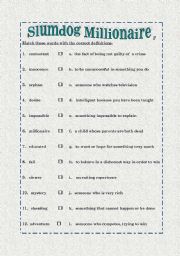 English Worksheet: Slumdog Millionaire2