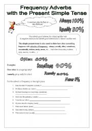 English Worksheet: Frequency Adverbs with the Simple Present Tense