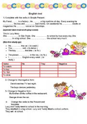 English Worksheet: Present Simple