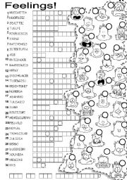 English Worksheet: FEELINGS PUZZLE