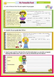 English Worksheet: Writing Series (13) - My Favourite Food  - for Upper elementary or Intermediate students