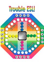 English Worksheet: Trouble ESL Game Board/Board Game