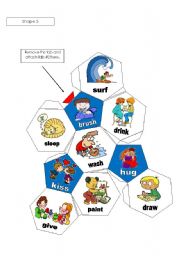 English Worksheet: 3-D Soccer Ball  with Verbs Part 2 of 2