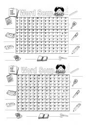 English Worksheet: School objects X2