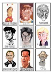 English Worksheet: FAMOUS people CARICATURES game (3/3)