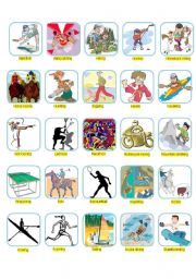 English Worksheet: Sports & Hobbies Illustrated  (2-3)
