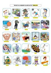 English Worksheet: Sport & Hobbies Illustrated (1-3)