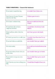 English Worksheet: THIRD CONDITIONAL - Connect the Sentences