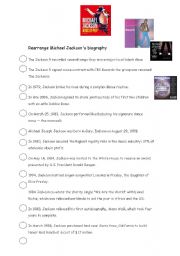 English Worksheet: michael jacksons  biography