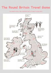 English Worksheet: The Round Britain Travel Game