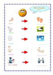 English Worksheet: Irregular plurals