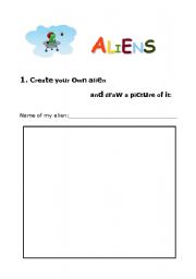 English Worksheet: Drawing ALIENS