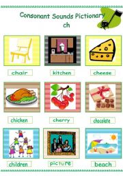 English Worksheet: consonant sounds pictionary 