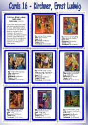 English Worksheet: Cards 16 - Kirchner, Ernst Ludwig