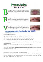 Pronunciation B - F - V