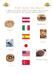 English worksheet: Food from the World