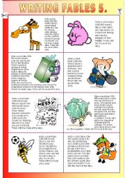 English Worksheet: Writing Fables 5. (+Acting Out Scenes, Role Playing)