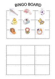 English Worksheet: Bingo board