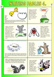 English Worksheet: Writing Fables 4. (+Acting Out Scenes, Role Playing)