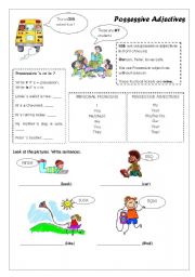 English Worksheet: Possessive Adjectives 