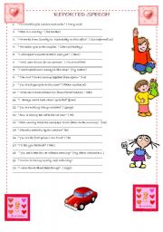 English Worksheet: reported speech