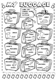 English Worksheet: My luggage (clothes)