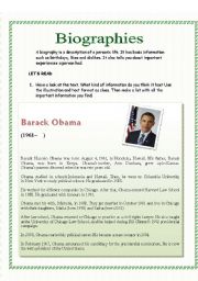 English Worksheet: Biography