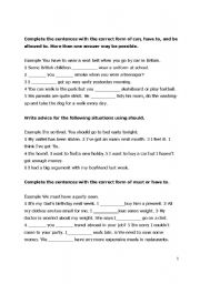 English worksheet: grammar exercises