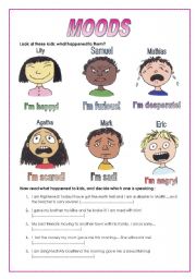 English Worksheet: moods