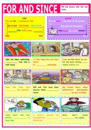 English Worksheet: FOR AND SINCE