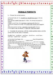 English Worksheet: Modal perfects