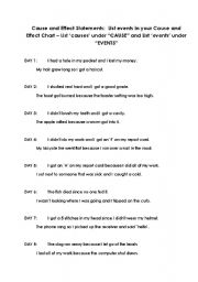 English Worksheet: Cause and Effect