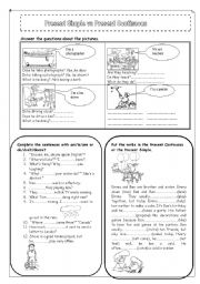 English Worksheet: Present Smple vs Present Contunuous