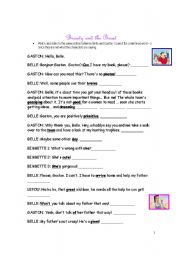 English Worksheet: Beauty and the Beast - Movie Segment II