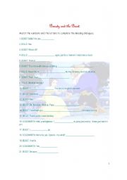 English Worksheet: Beauty and the Beast - Movie segment  III - Listening comprehension 
