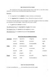 English worksheet: The Subjunctive Form