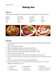 English Worksheet: Eating out