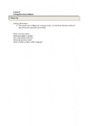 English worksheet: Giving Directions in an Office